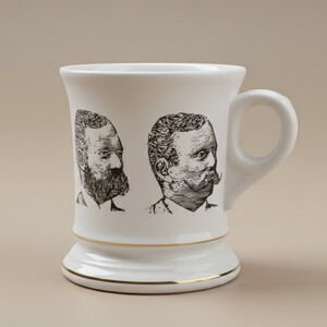 Vintage Mid-Century Viking Mustache Mug | 1960s–70s Pedestal Shaving Mug